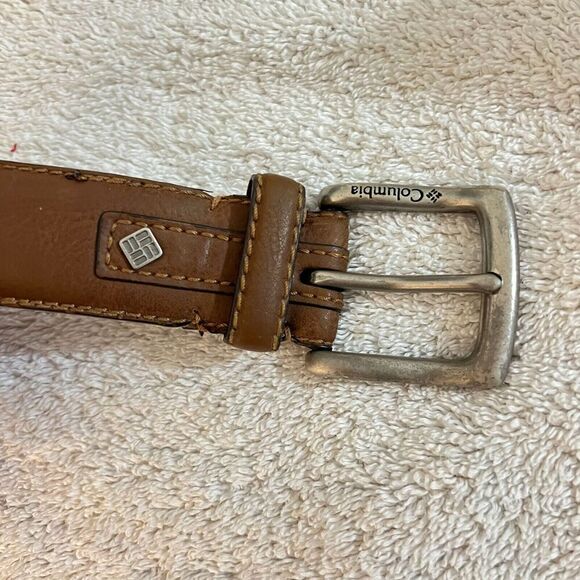 Columbia Mens Brown Dress Belt 36 Leather Adjustable Buckle Casual Classic - Picture 5 of 13